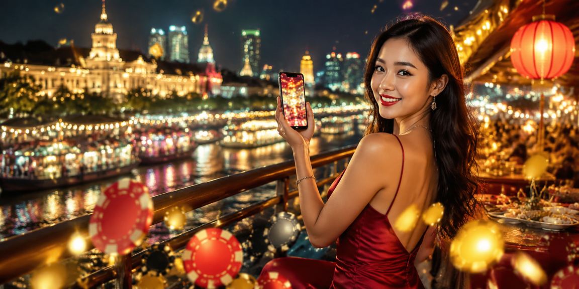Người chơi sử dụng điện thoại tại chợ đêm Hồ Chí Minh để truy cập casino di động